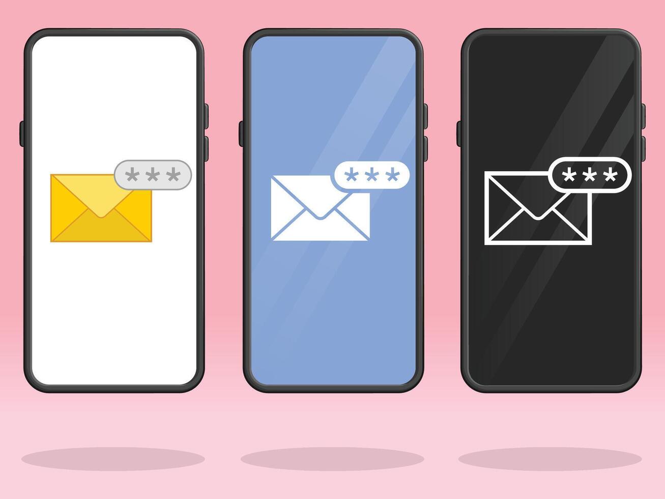 Smartphone Email Password Protected Confidential Mail vector
