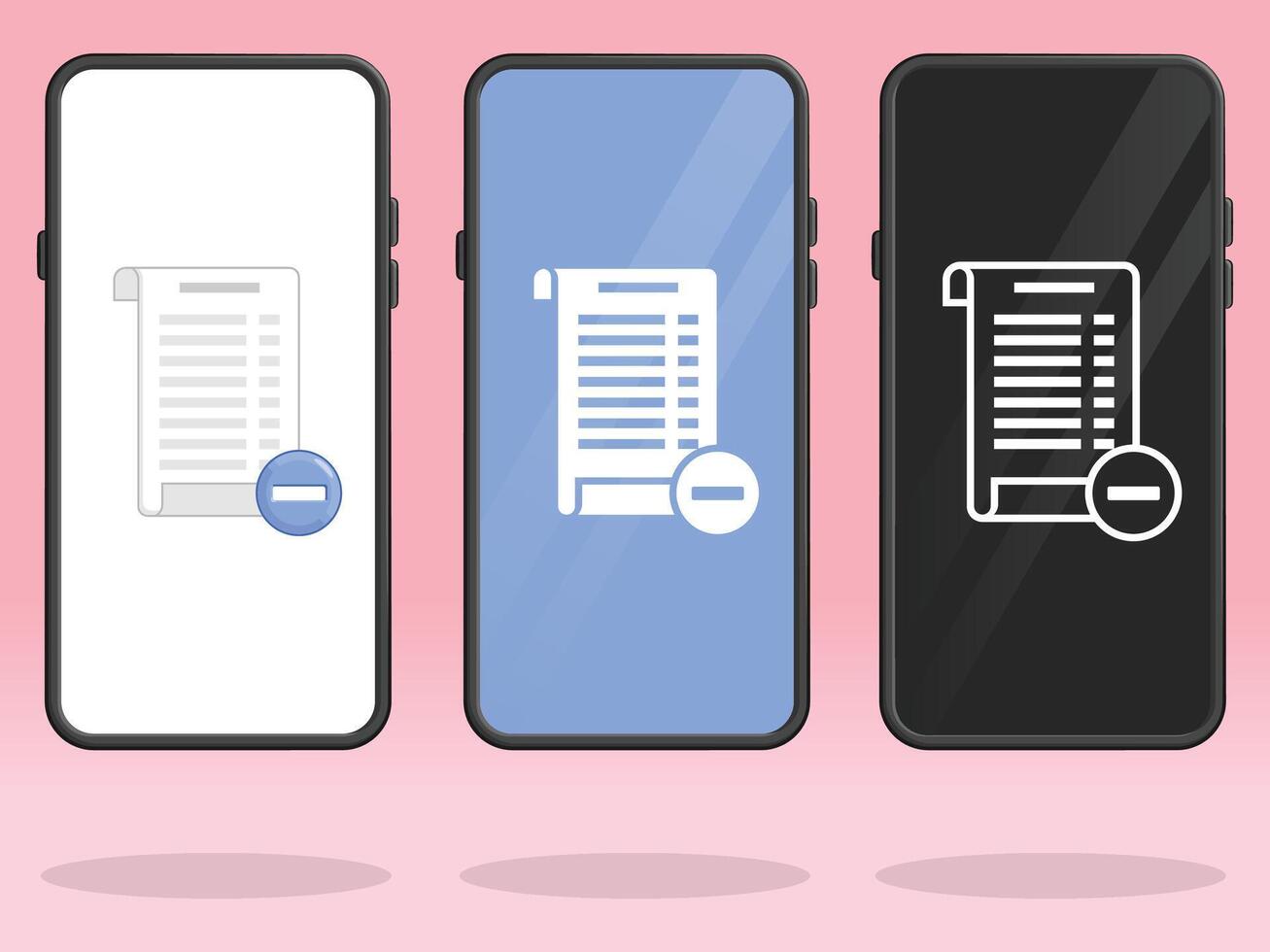 Smartphone Invoice Minus Removing Bills Attachment vector
