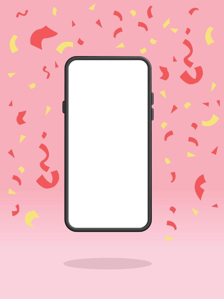 Smartphone Confetti Festival Celebration Sale Anniversary vector