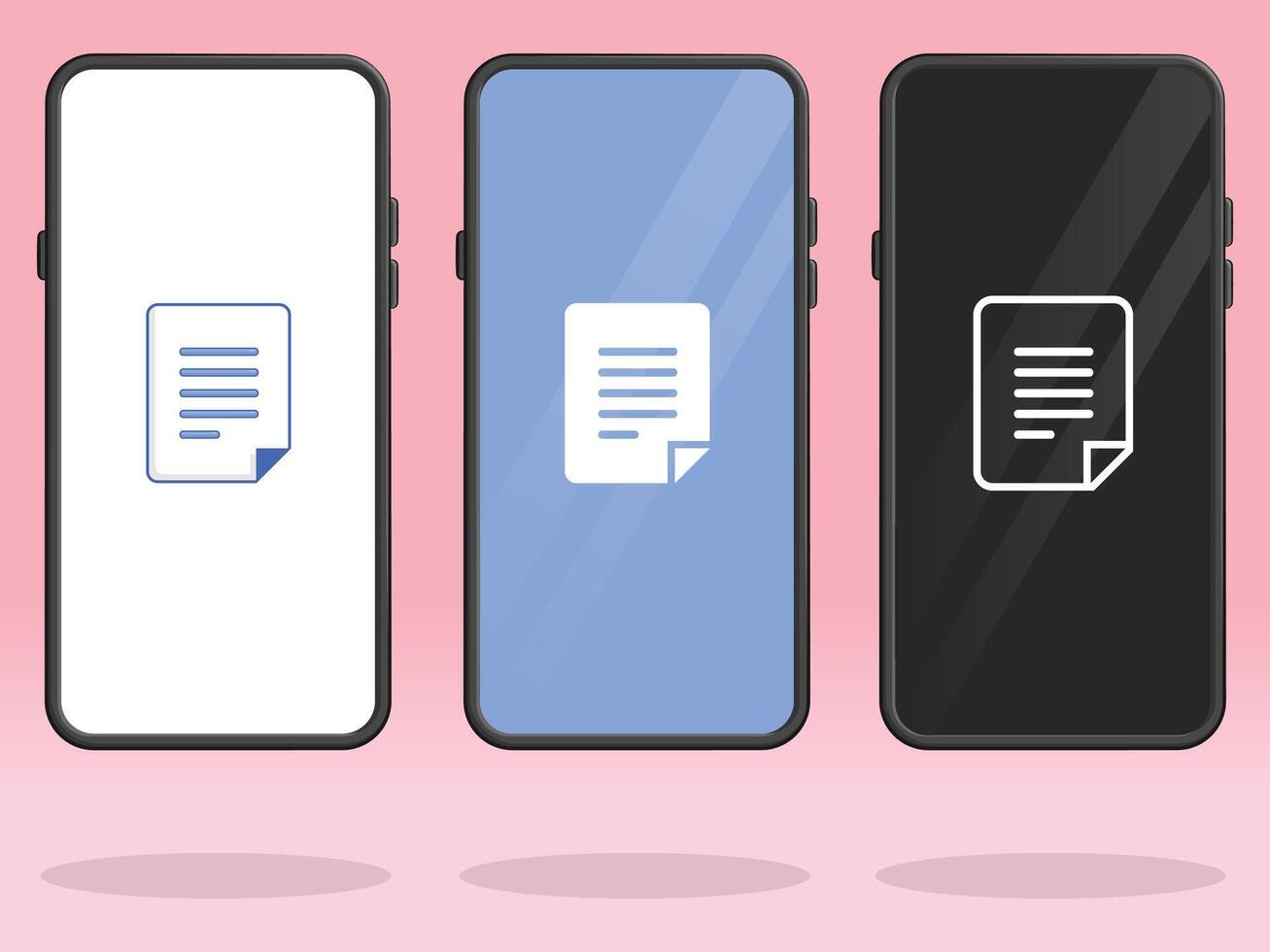 Smartphone File Text Document Silhouette Symbols vector
