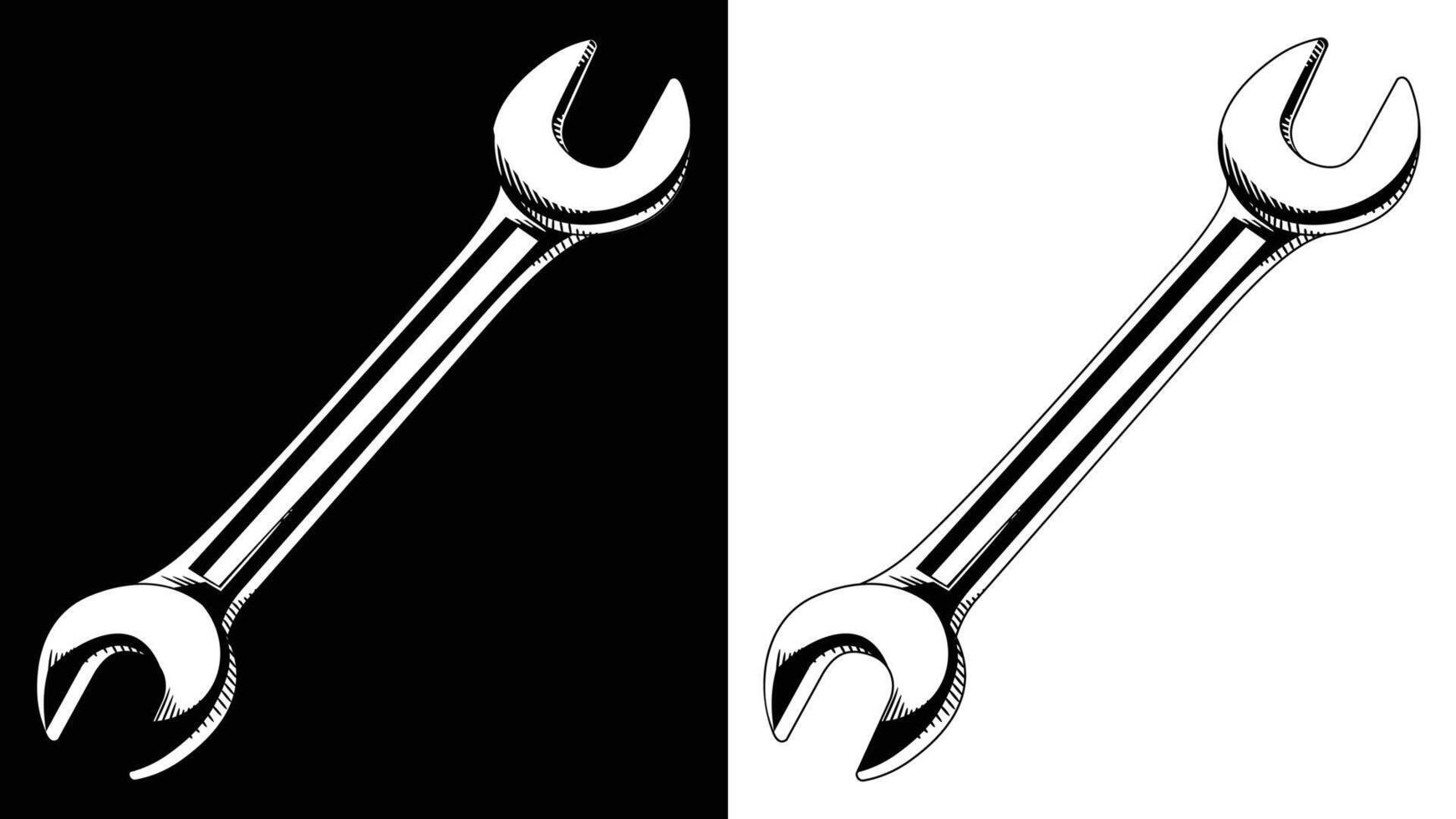 Silhouette Wrench Double Ended Garage Spanner vector