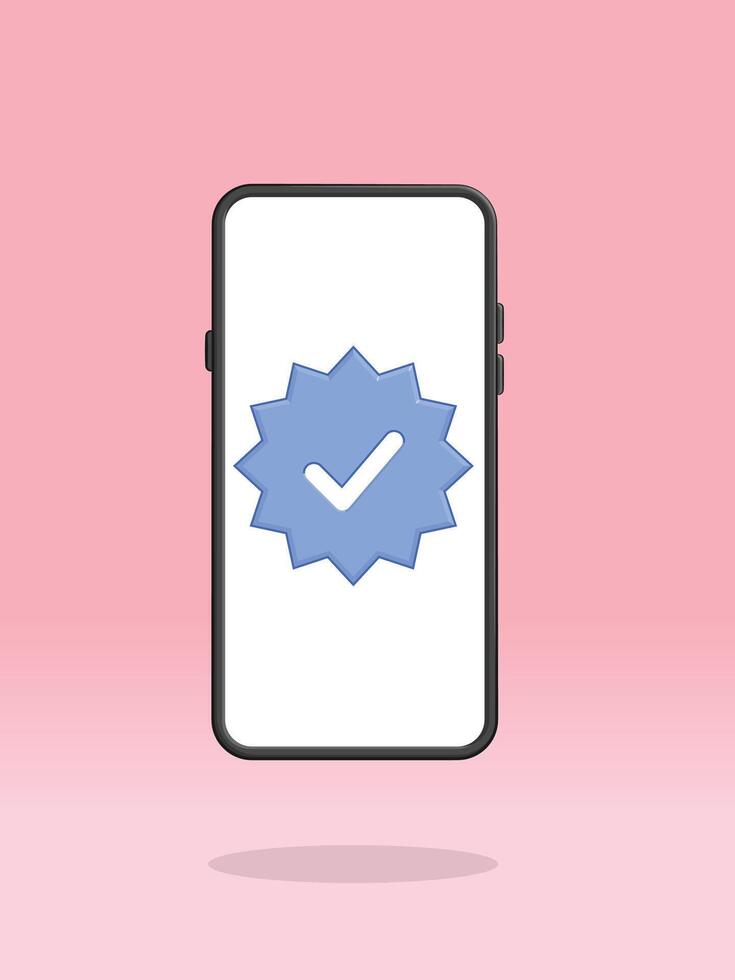 Smartphone Blue Check Mark Social Media vector
