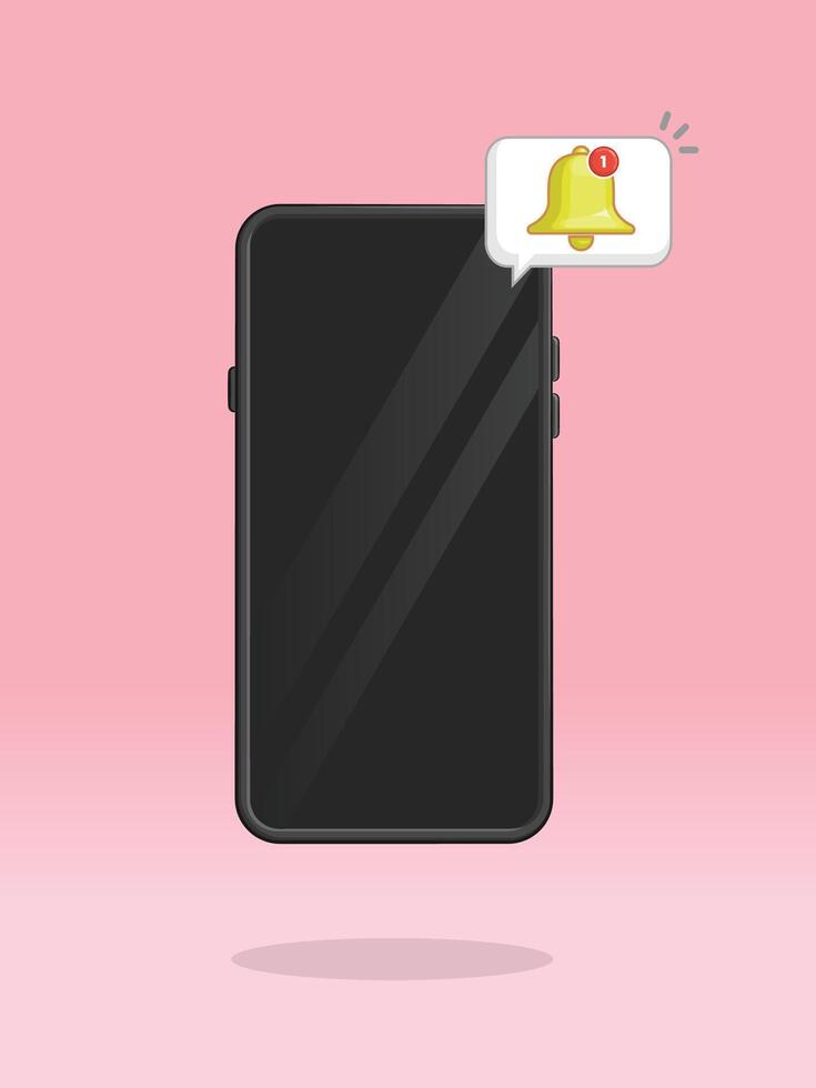 Smartphone Bell Symbol Small Notification on Corner vector