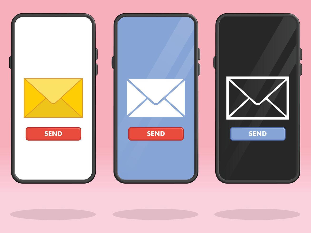 Smartphone Email Send Button Screen Display vector