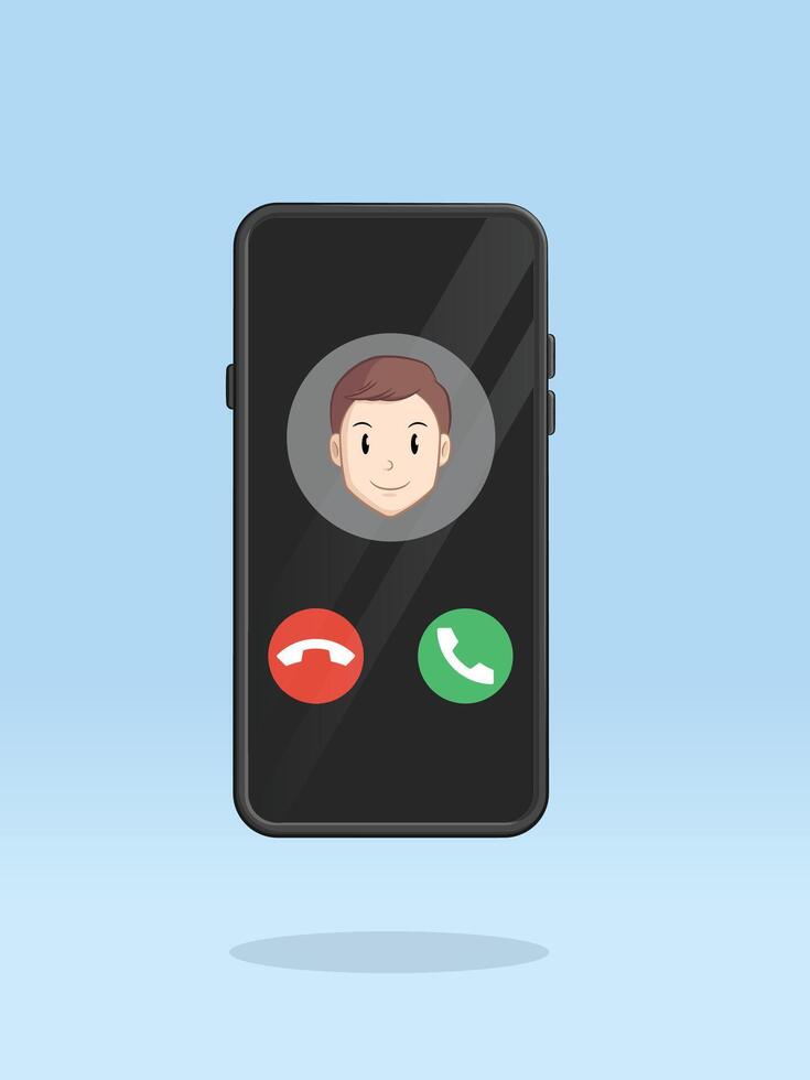 Smartphone Calling Screen Man Phone Incoming vector