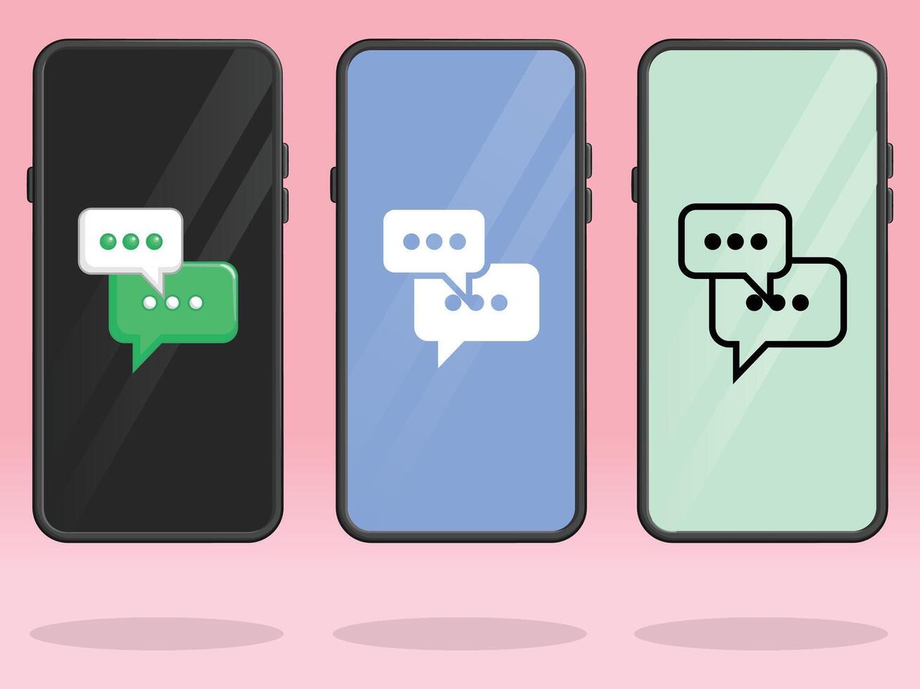 Smartphone Chat Overlapping Rectangular Message Box vector