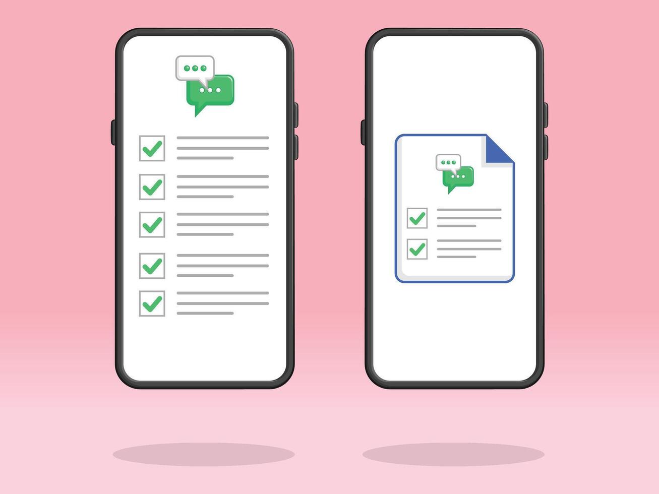 Smartphone Checklist Chat Message Tick Boxes vector