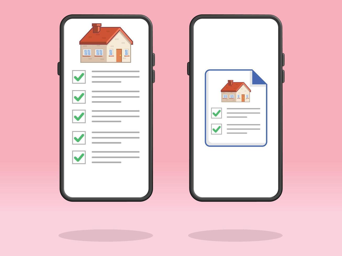 Smartphone Checklist House Property Recommendations File vector