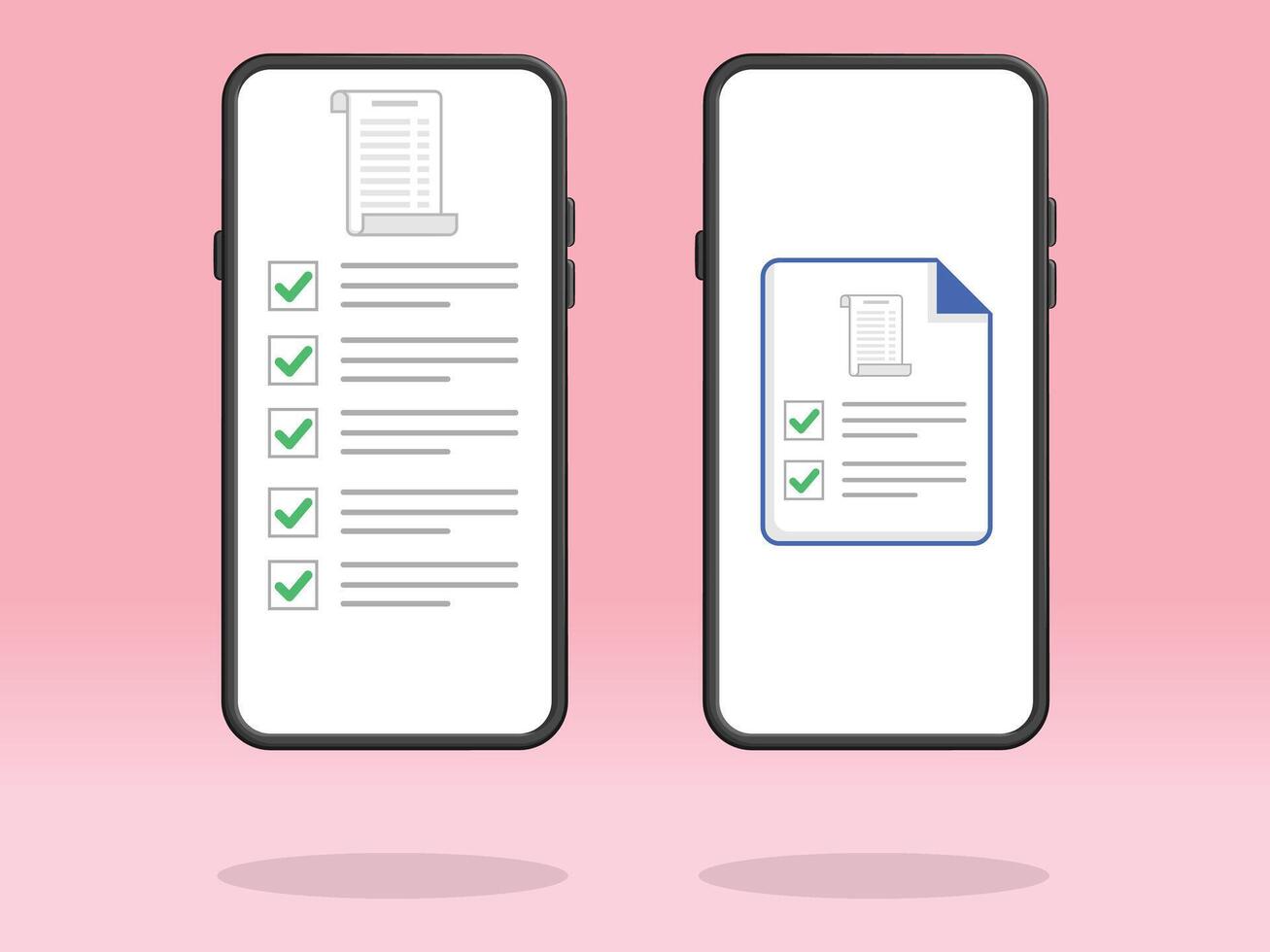 Smartphone Checklist Invoice Billing Accounting Tasks vector