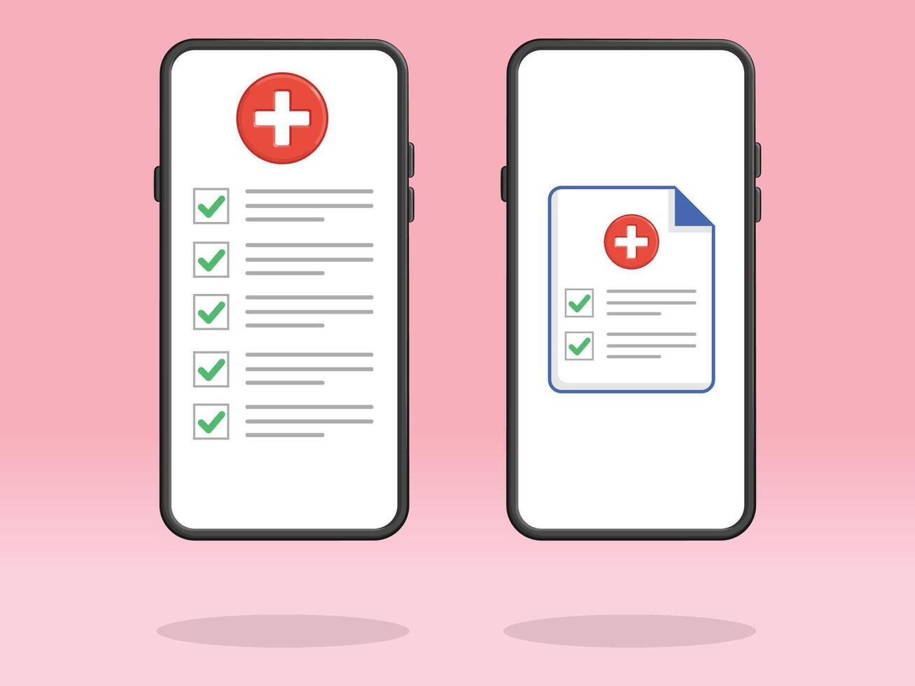 Smartphone Checklist Medical Cross Tasks File vector