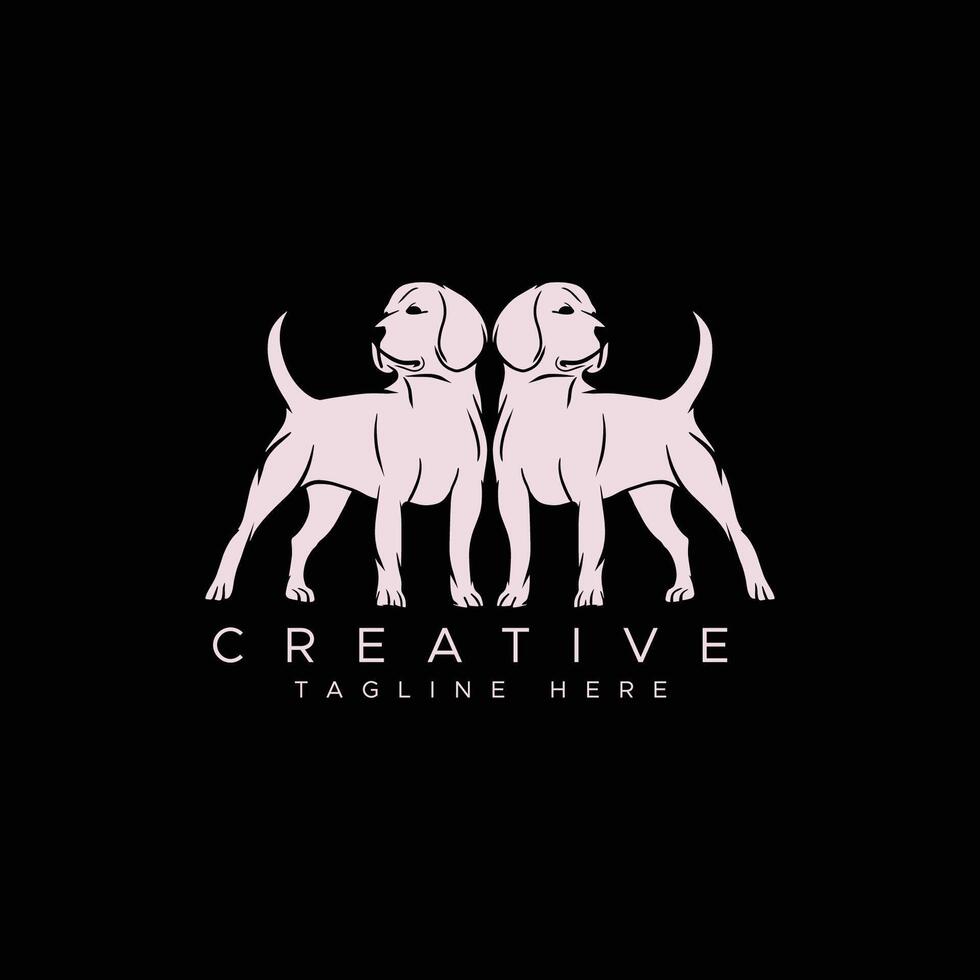 Art Hand Draw Illustration Dog Outline Clean Background vector