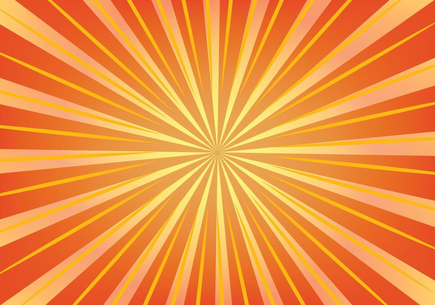 Orange sun-rays color background, illustration style. vector