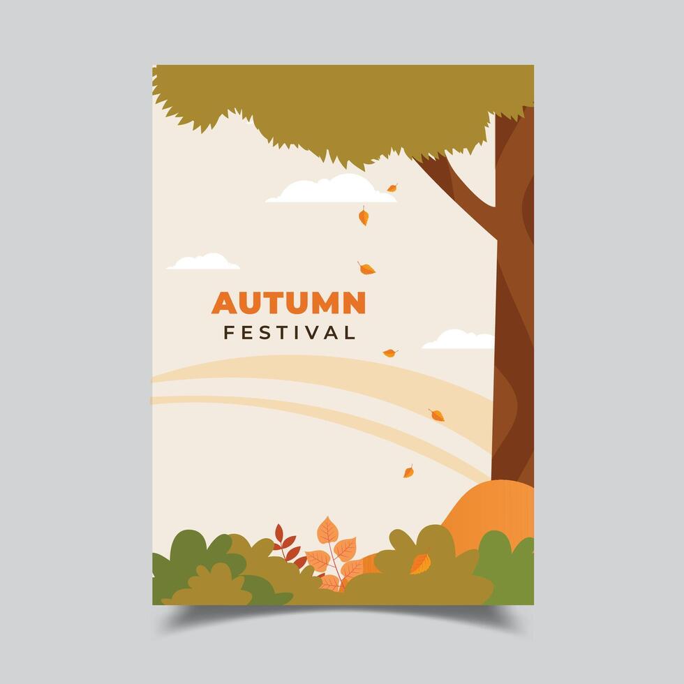vertical poster template for autumn festival illustration vector
