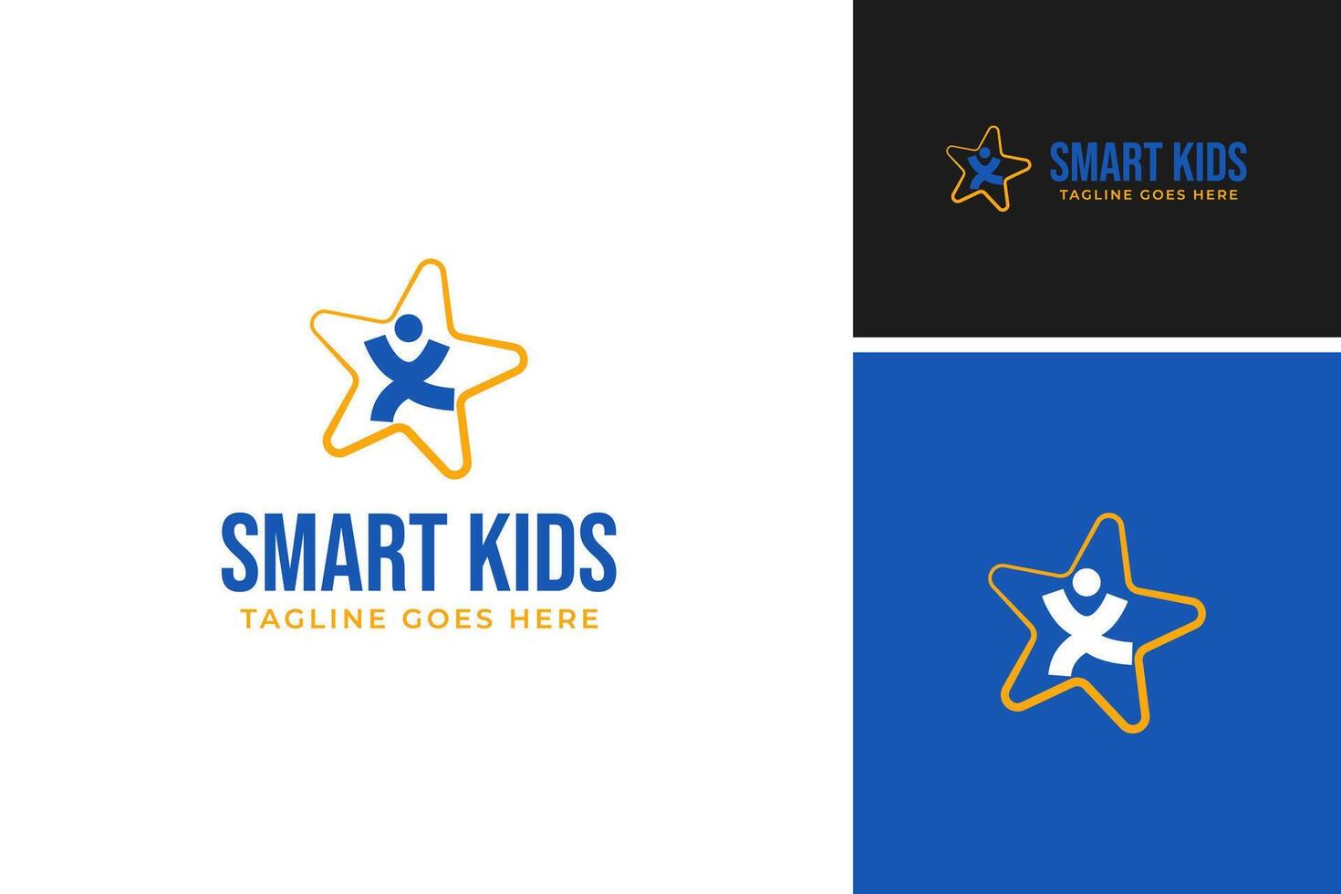 Smart kids logo design template illustration idea vector