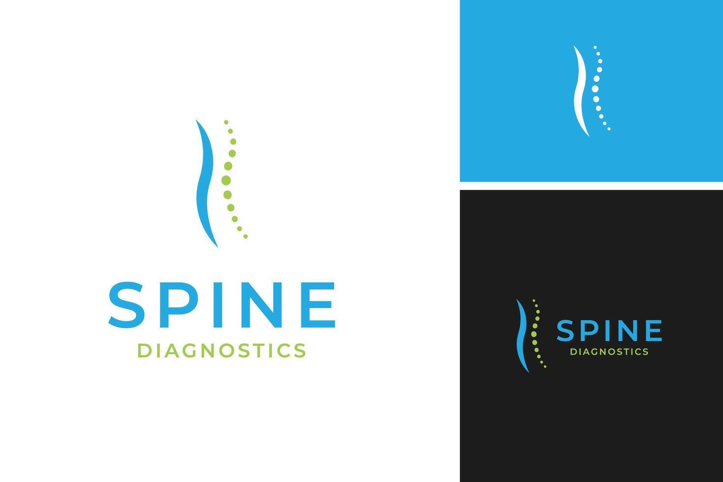 Spine diagnostics logo design template illustration idea vector