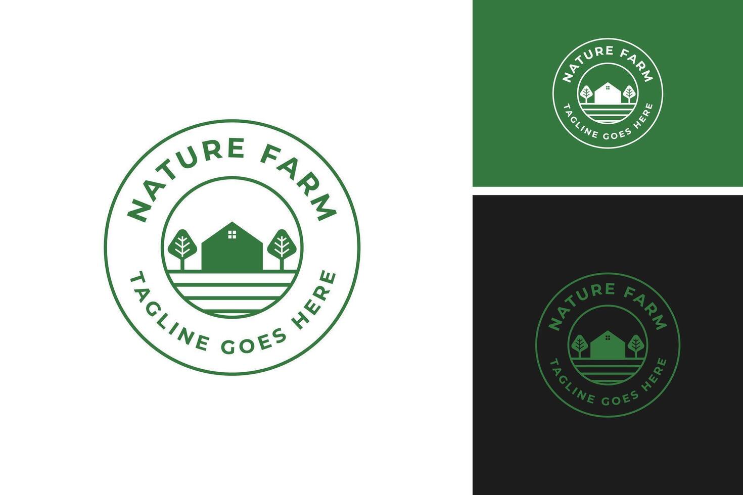 Farm and house logo design template illustration idea vector