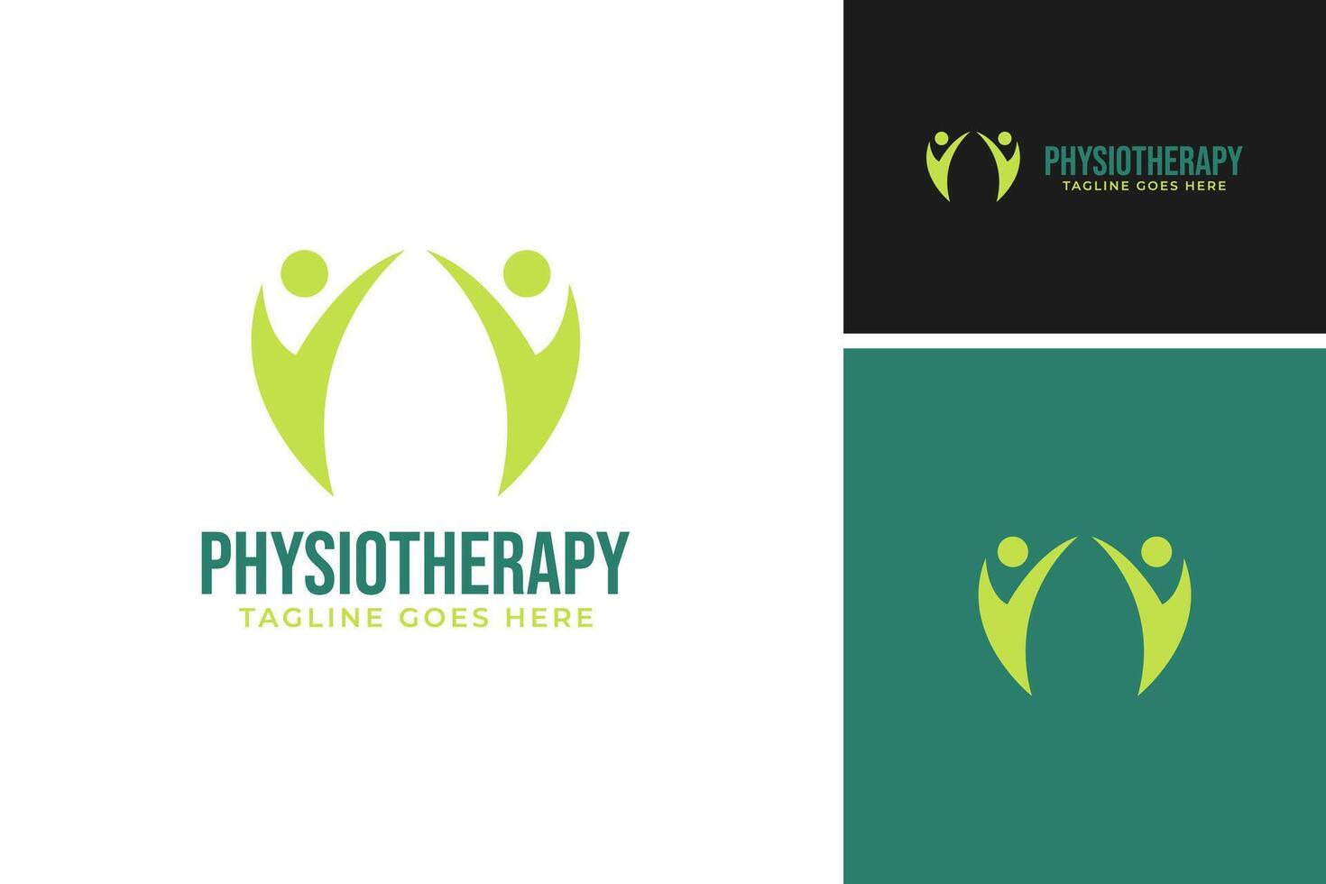 Physiotherapy logo design template illustration idea vector