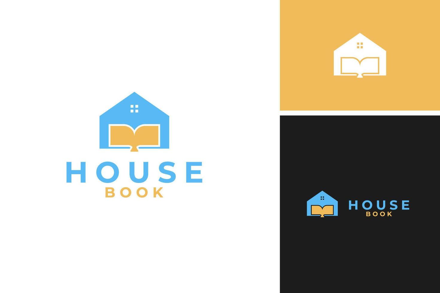 House and book logo design template illustration idea vector