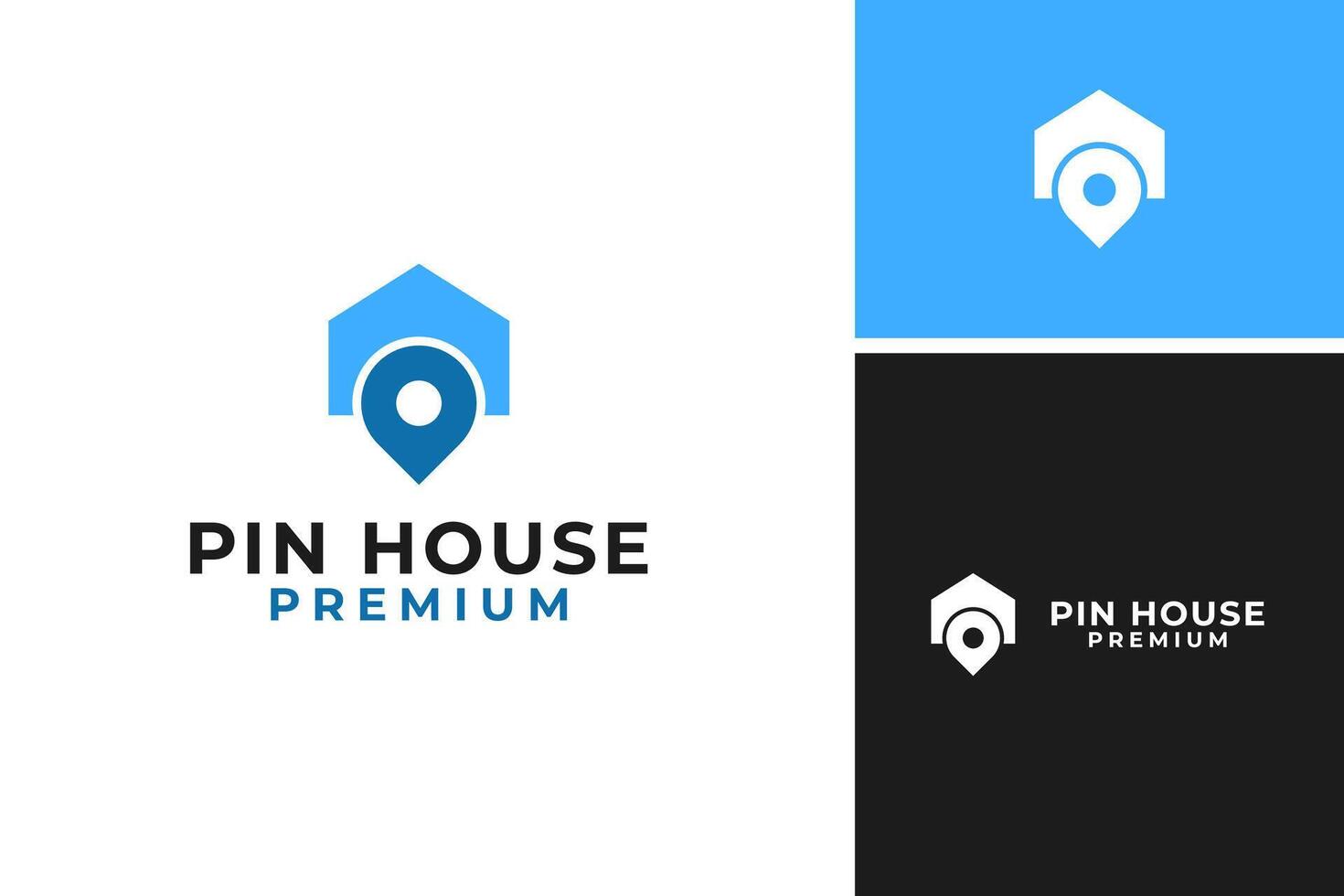 House and pin logo design template illustration idea vector