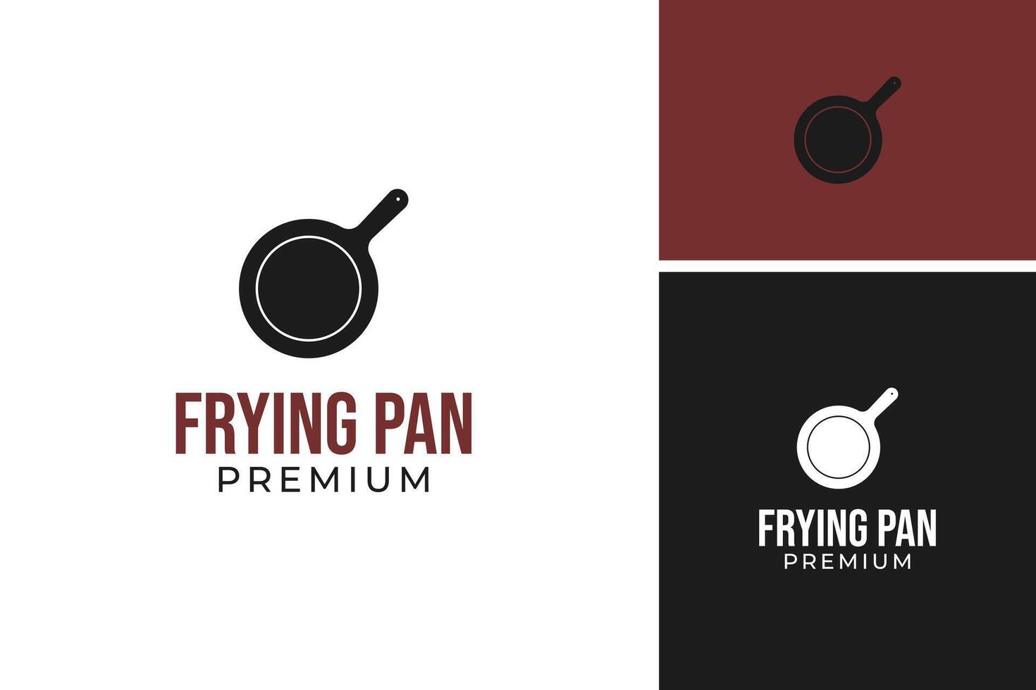 Cooking pot or frying pan logo design template illustration idea vector