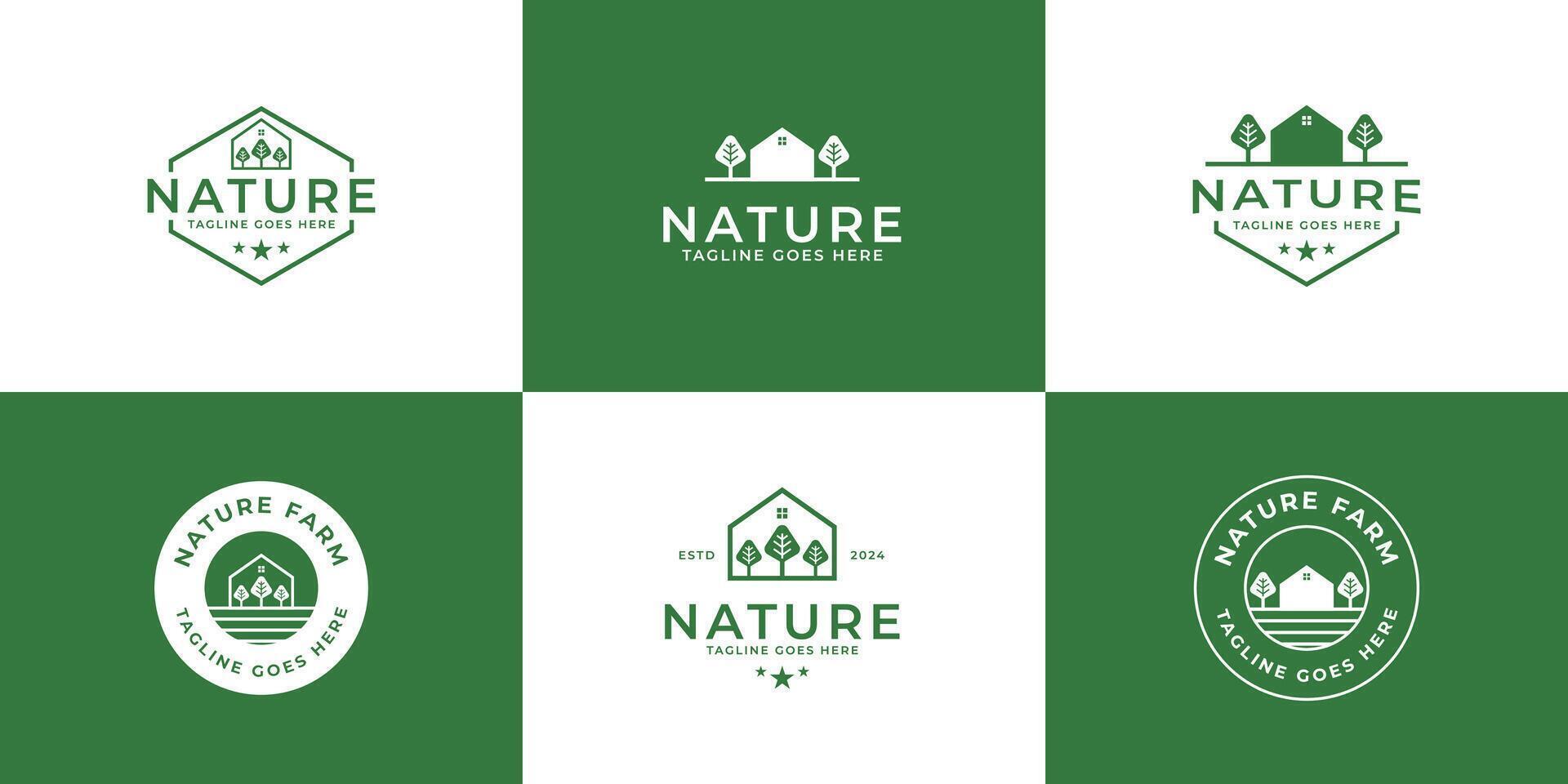 Set of farm and house logo design template illustration idea vector