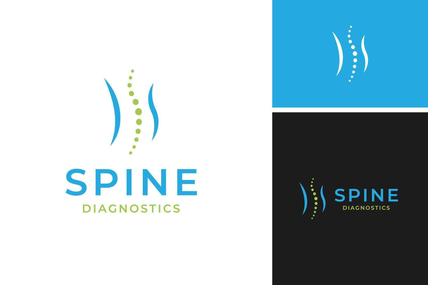 Spine diagnostics logo design template illustration idea vector