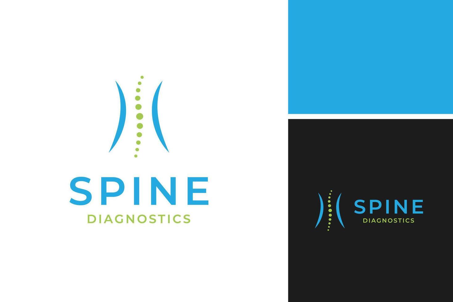 Spine diagnostics logo design template illustration idea vector