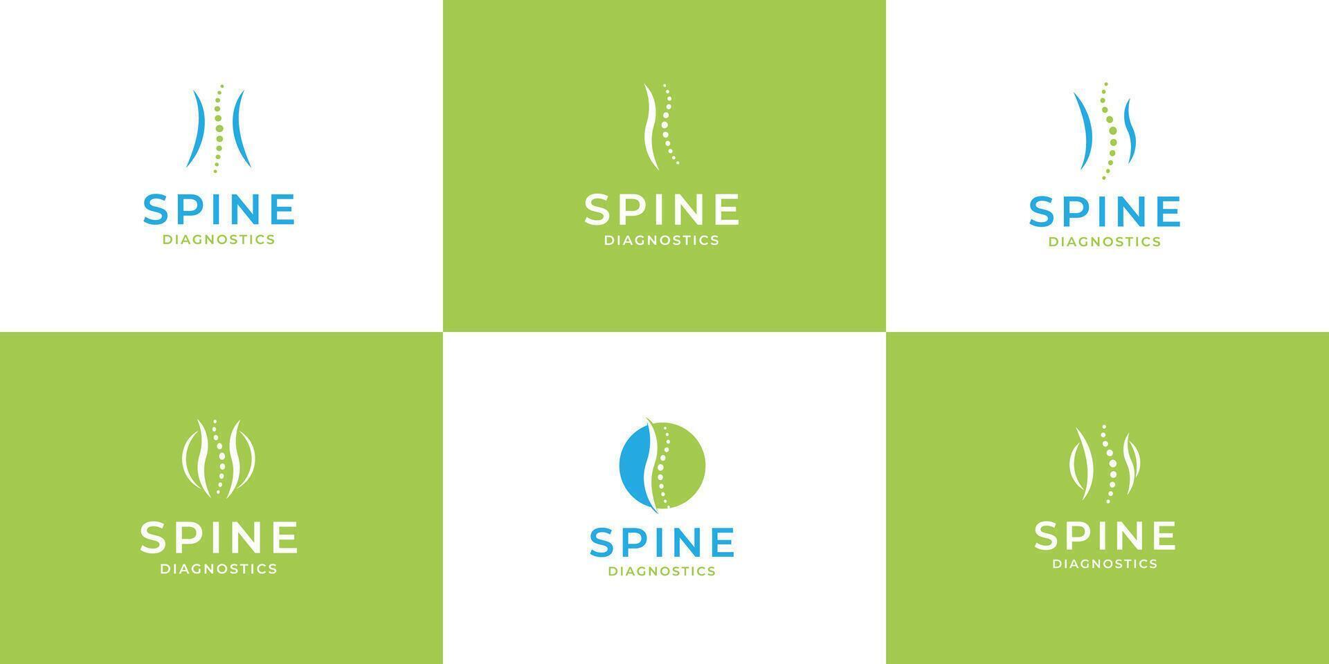 Set of spine diagnostics logo design template illustration idea vector