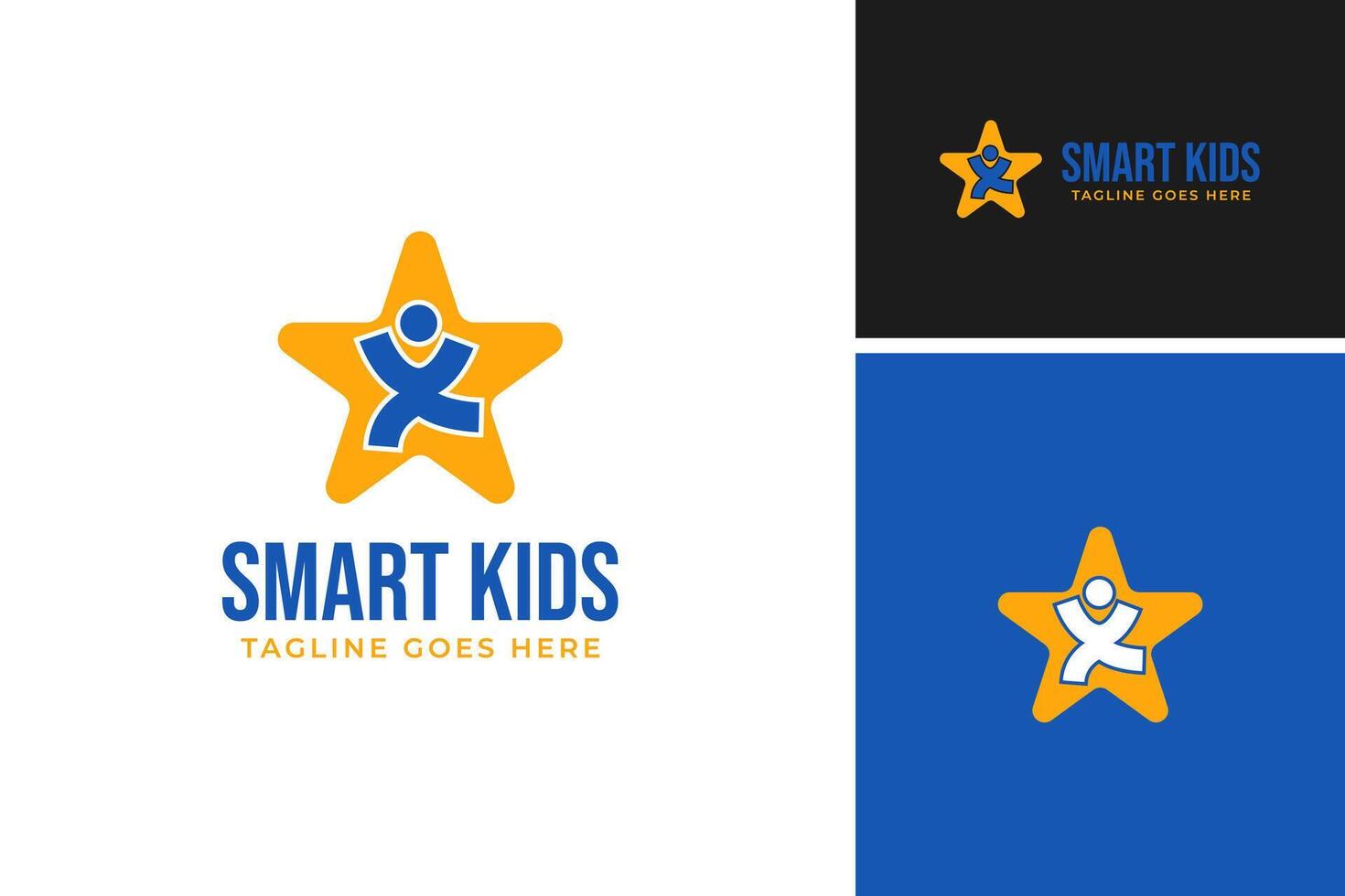 Smart kids logo design template illustration idea vector