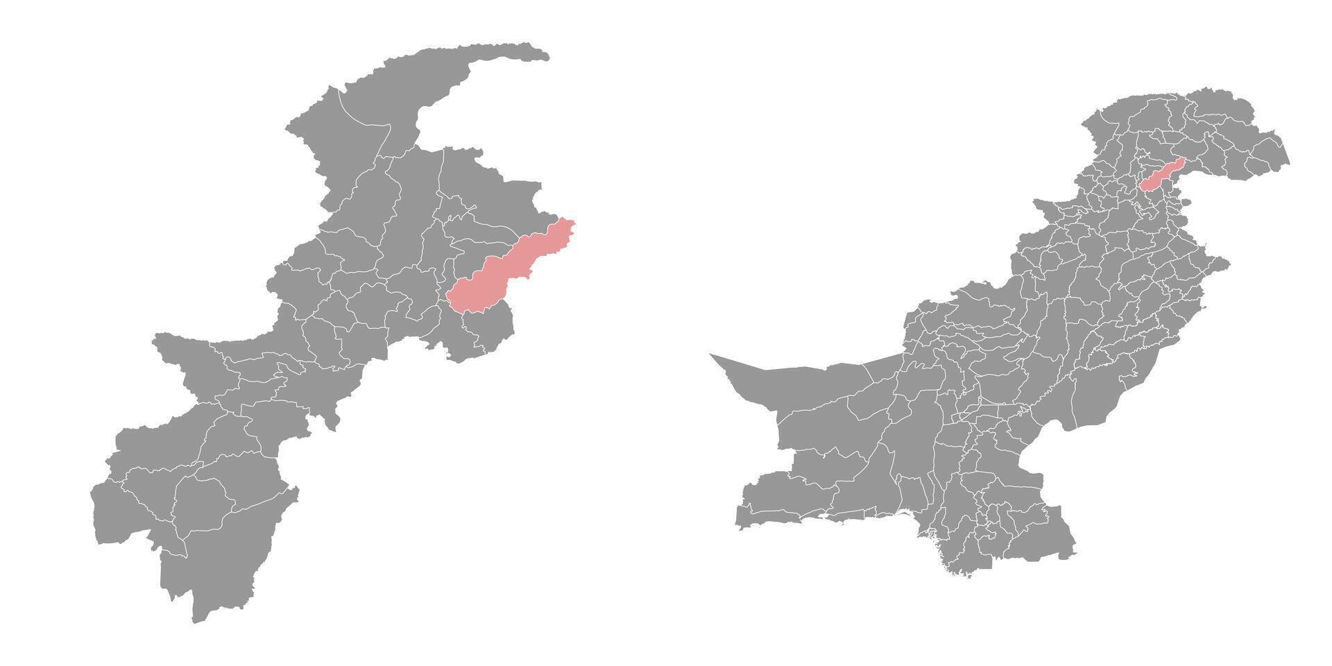 Mansehra district map, administrative division of Pakistan. illustration. vector