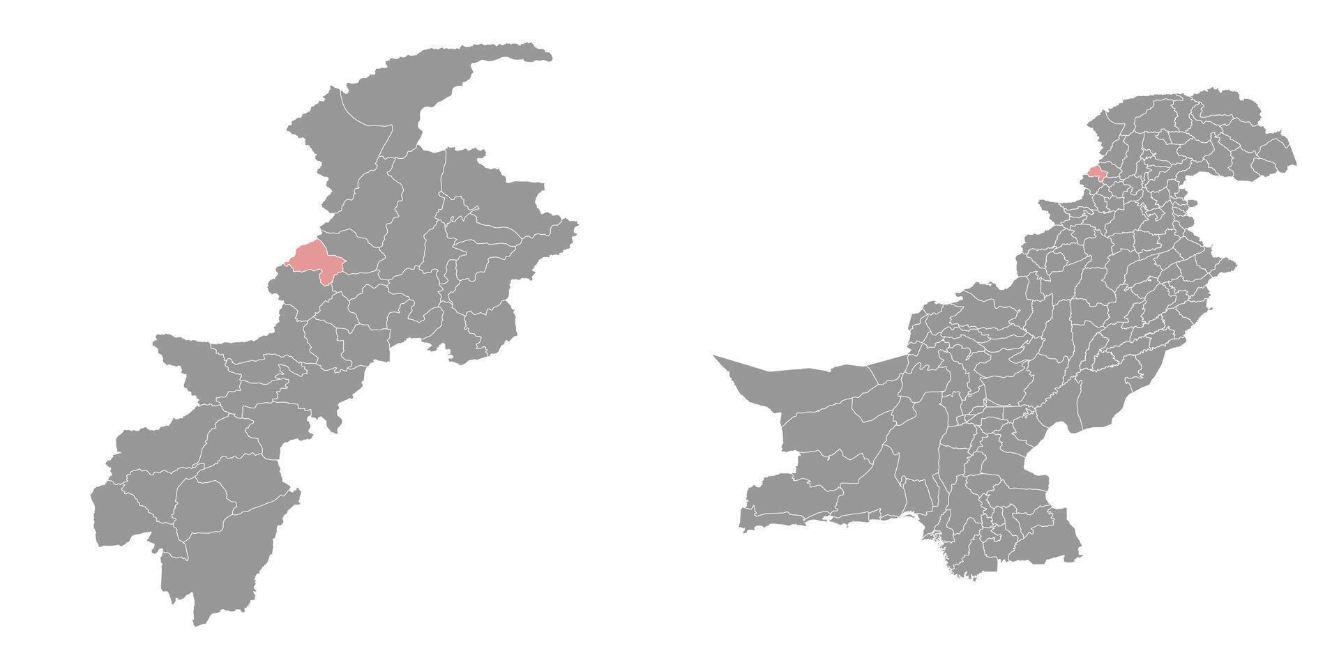 Bajaur district map, administrative division of Pakistan. illustration. vector