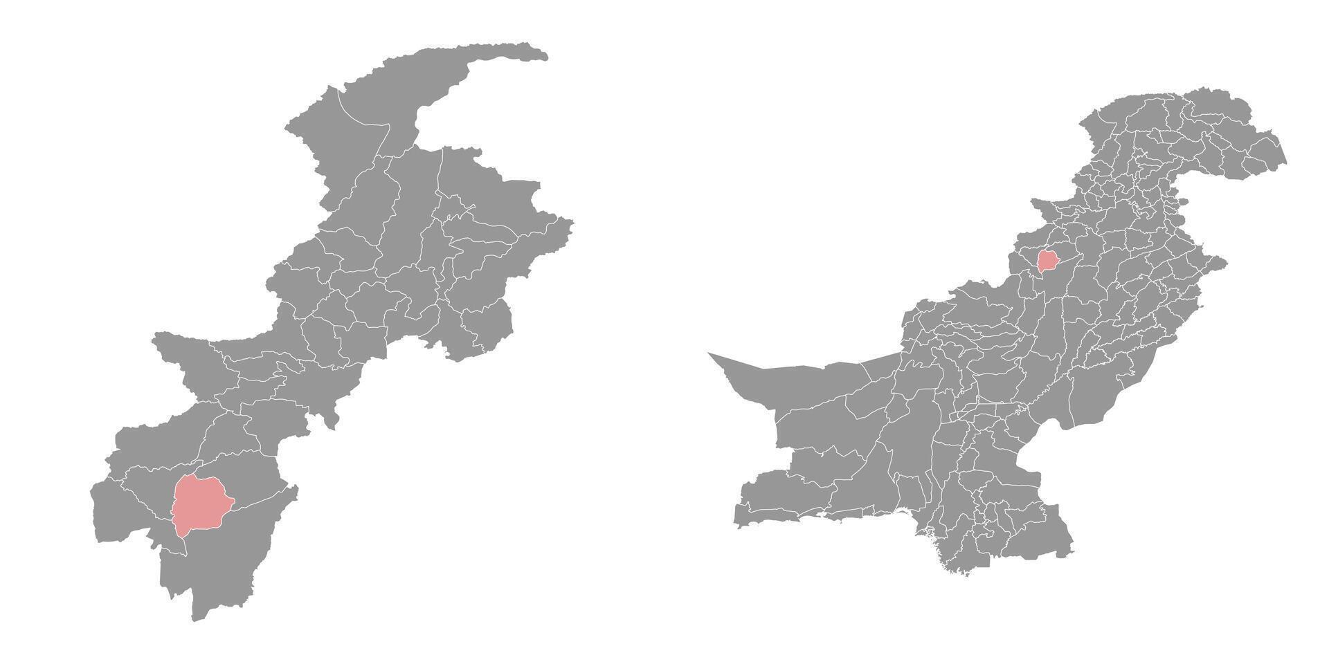 Tank district map, administrative division of Pakistan. illustration. vector