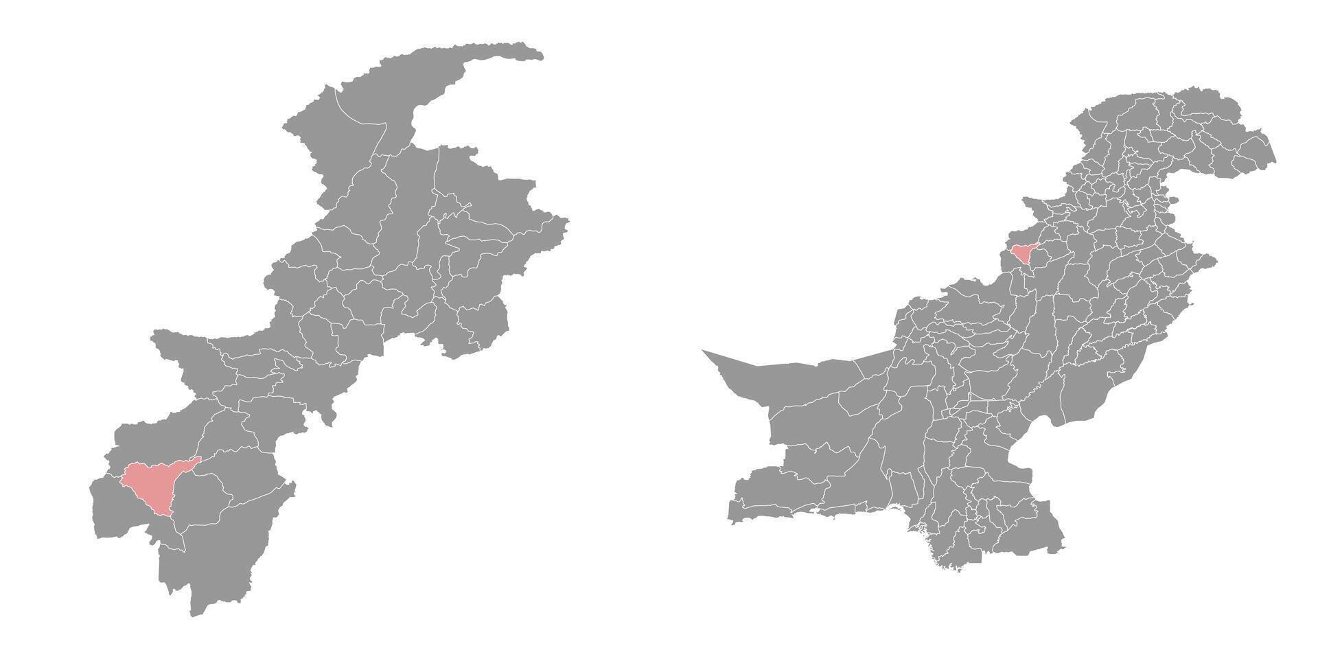 Upper South Waziristan district map, administrative division of Pakistan. illustration. vector