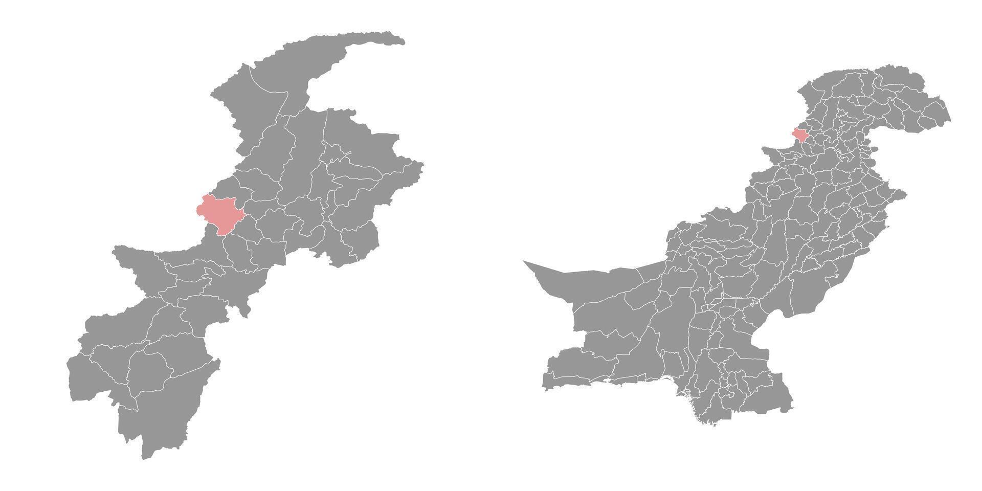 Mohmand district map, administrative division of Pakistan. illustration. vector