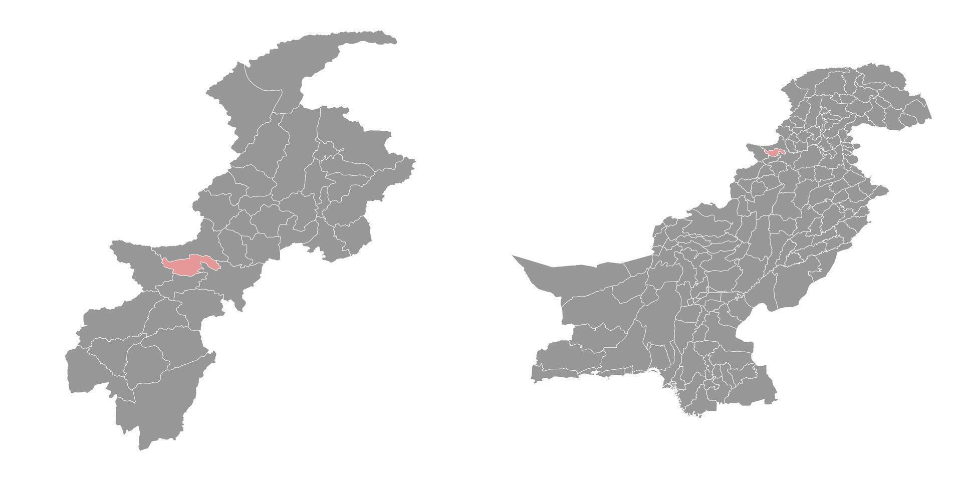 Orakzai district map, administrative division of Pakistan. illustration. vector