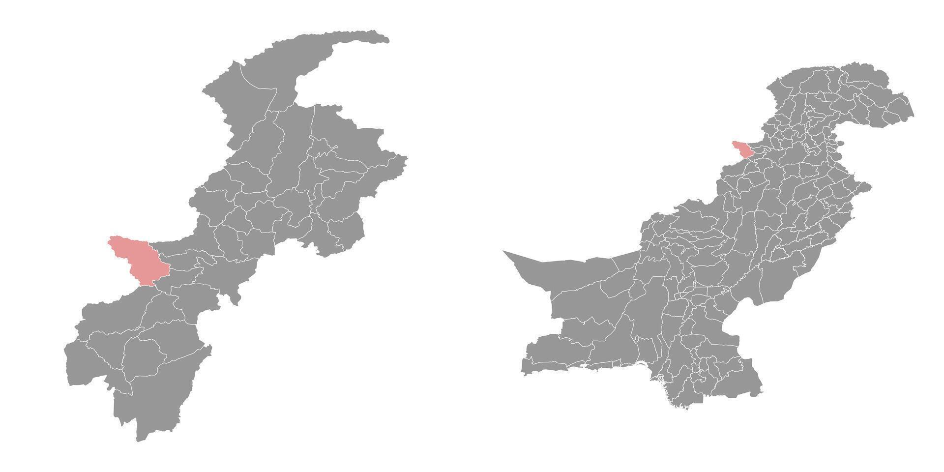 Kurram district map, administrative division of Pakistan. illustration. vector
