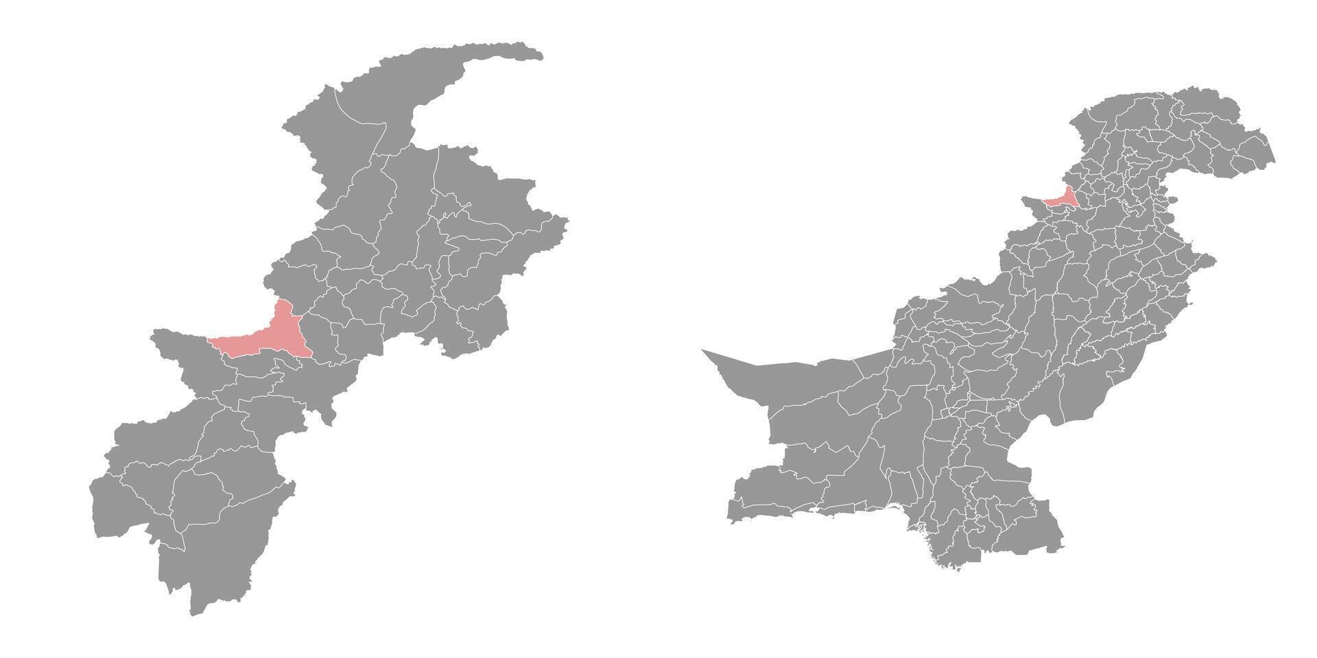 Khyber district map, administrative division of Pakistan. illustration. vector