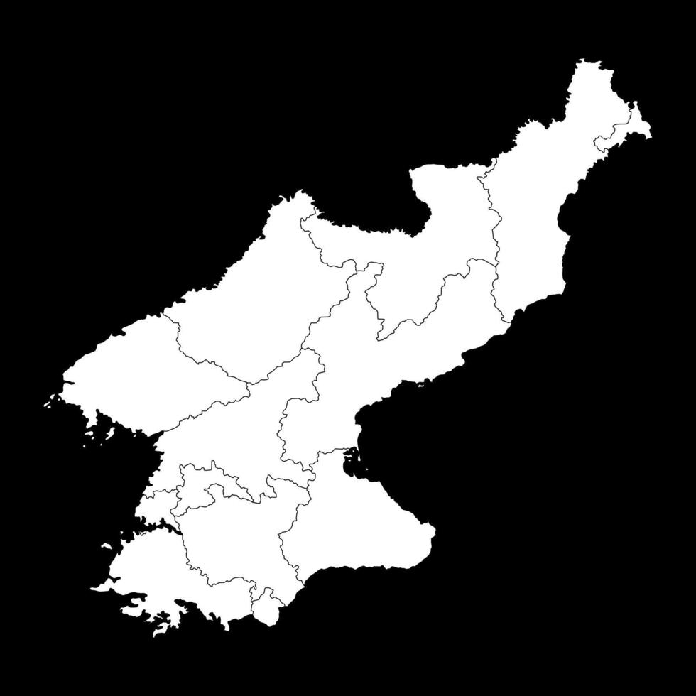North Korea map with administrative divisions. illustration. vector