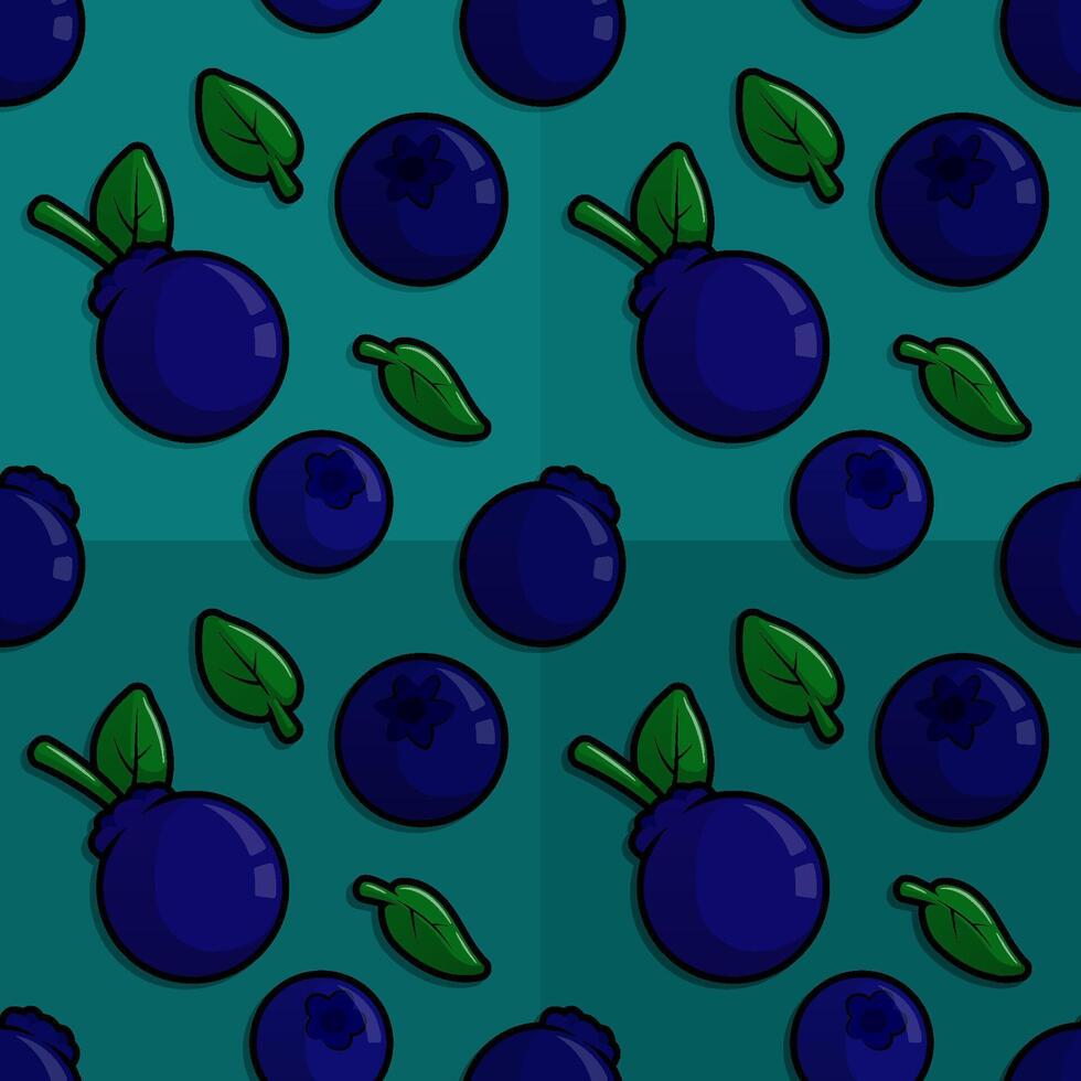 Delightful Line Cartoon Pattern Illustration of Delicious Ripe Blueberries Ideal for Healthy Eating and Culinary Concepts vector