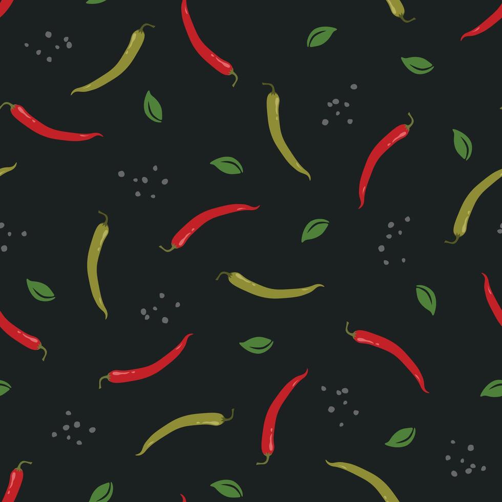 Chili pepper pattern. Good for fabric, wrapping, background vector