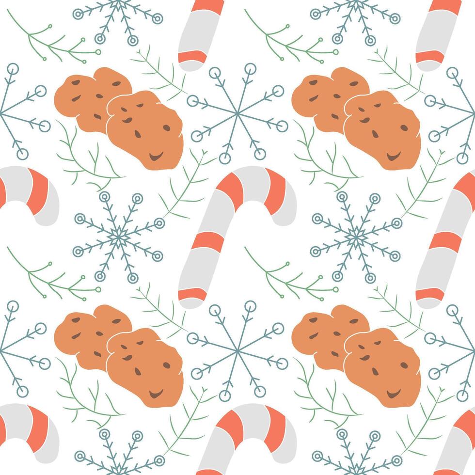 Seamless Christmas Pattern New year background. Colored illustration with christmas icons vector