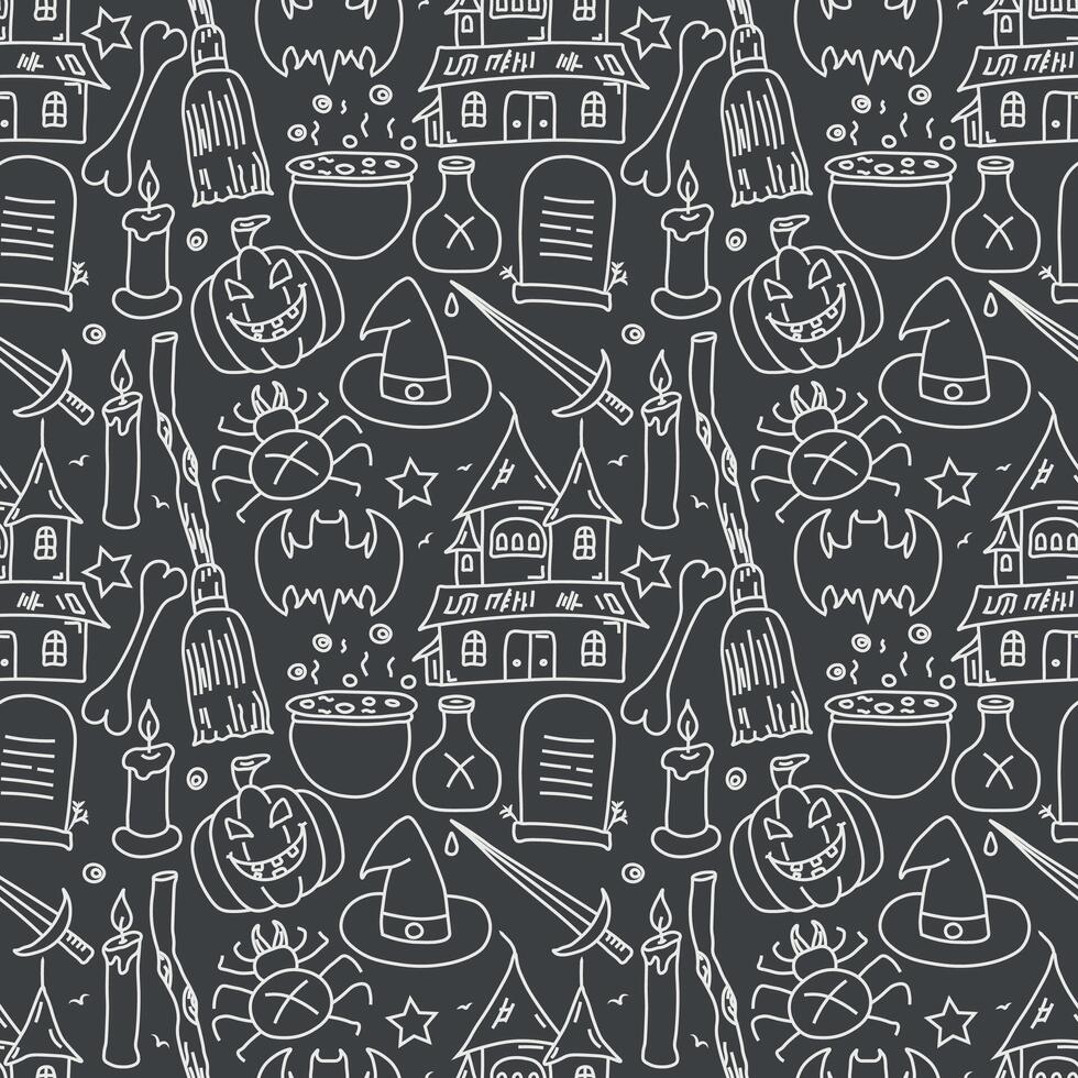 seamless halloween pattern. dOodle Halloween background vector