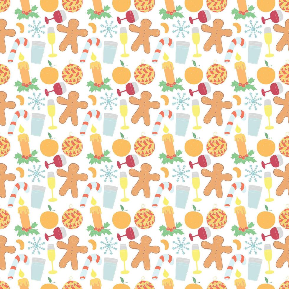 Seamless cHristmas pAttern. New year background. Colored illustration with christmas icons vector
