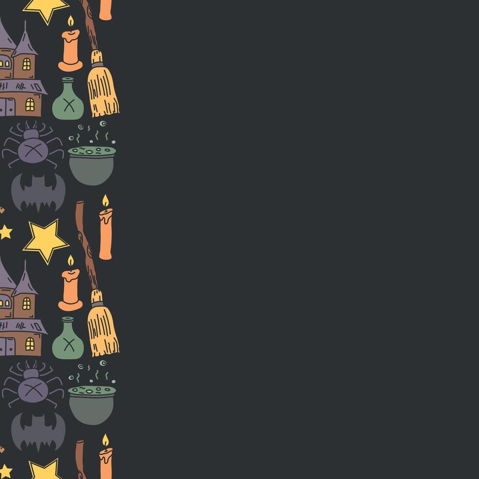 Halloween background with place for text. Cartoon halloween Frame vector