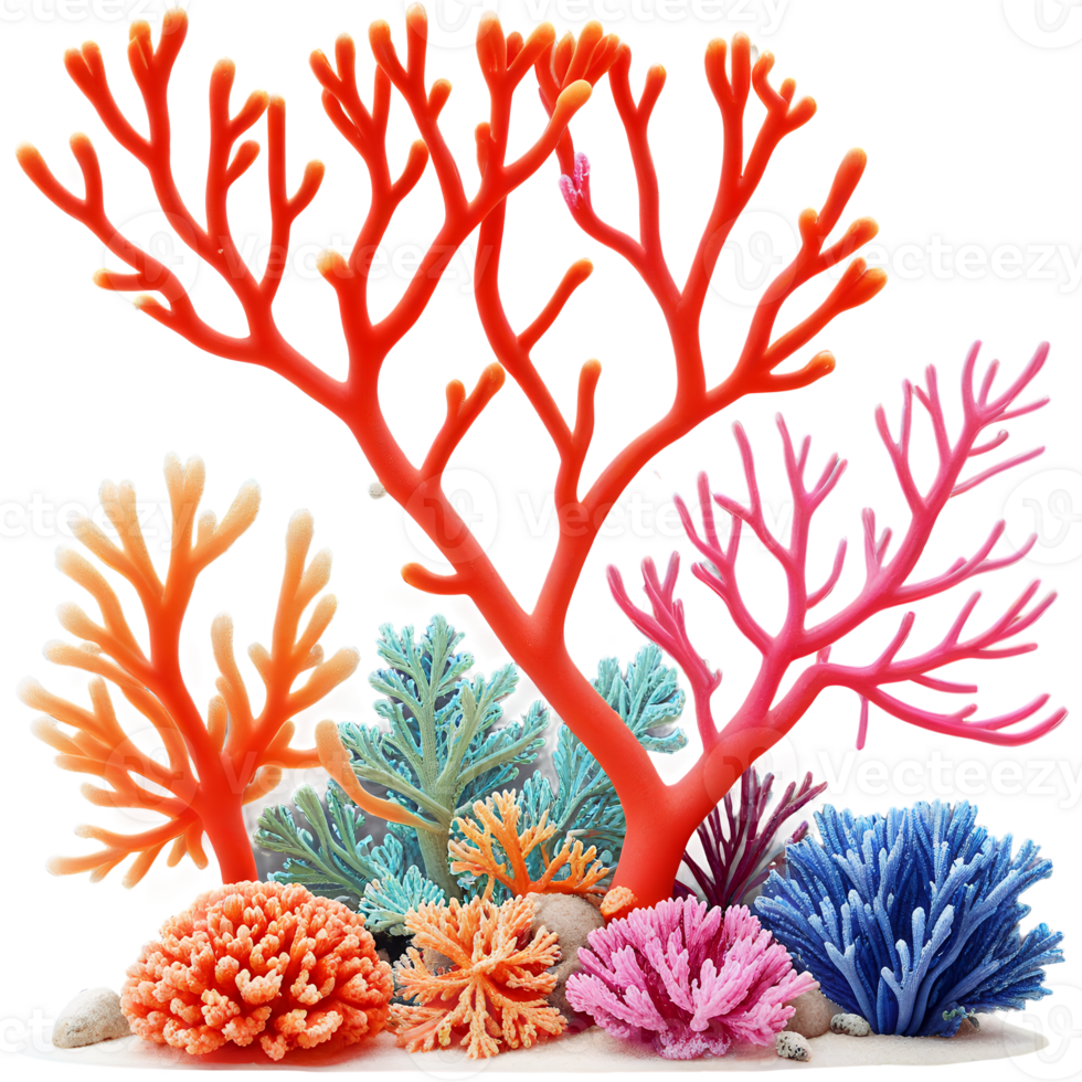 Colorful Coral Reef Underwater Sea Life Aquarium Decoration png