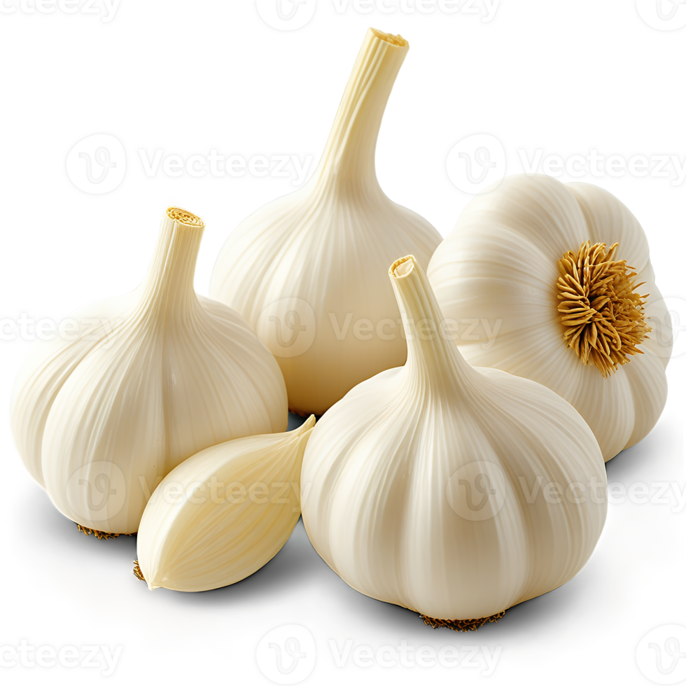 Fresh garlic cloves isolated transparent background culinary ingredient cooking food png