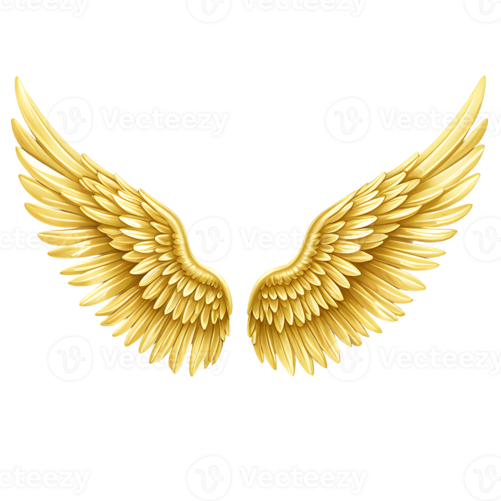 Golden Angel Wings Heavenly Symbol Religious Spiritual Design Element Graphic png