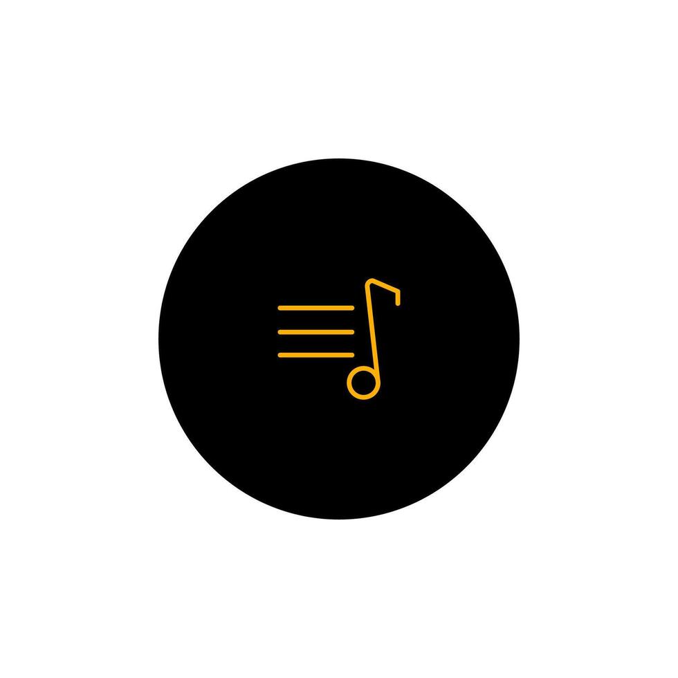 A black and yellow musical note icon on a white background vector