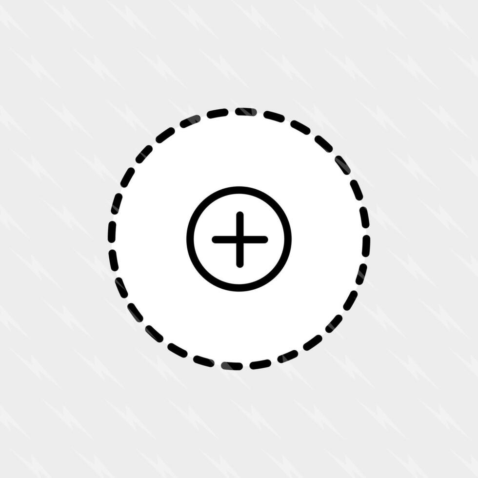 A plus sign icon in a circle on a white background vector