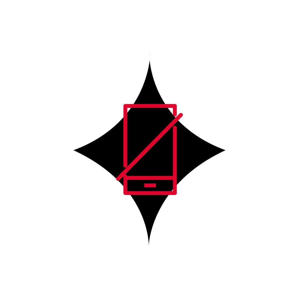 A black and red logo with a star on it vector